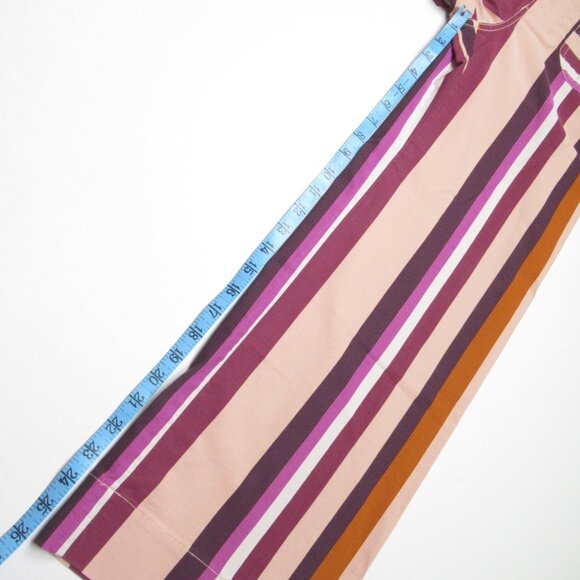 Anthropologie The Colette Cropped Wide-Leg Pants by Maeve Plum Stripe 24 - Picture 10 of 13